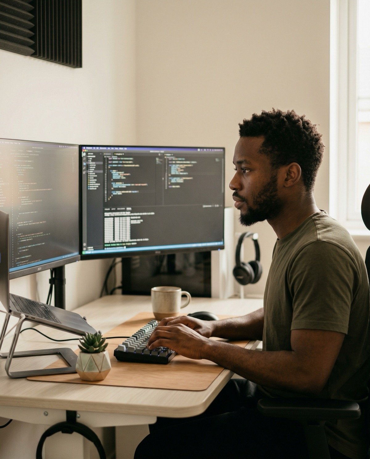 African developer coding